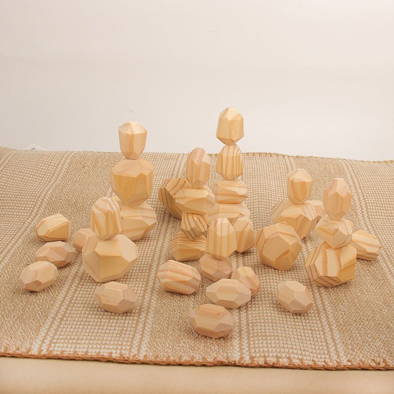 Wooden Stone Stacking Blocks