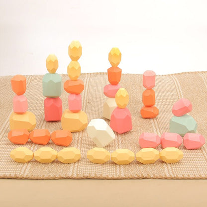 Wooden Stone Stacking Blocks