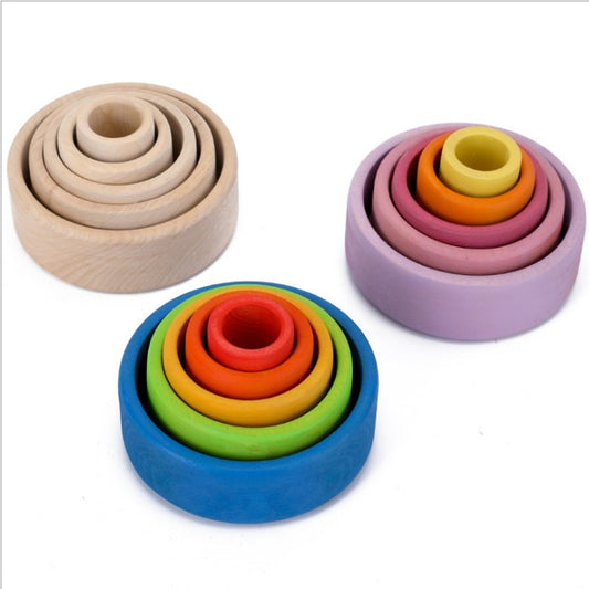 Rainbow Stacking Blocks Bowl