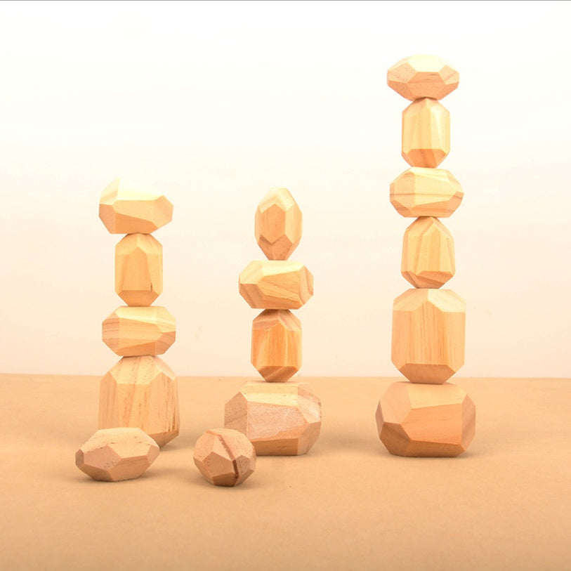 Wooden Stone Stacking Blocks