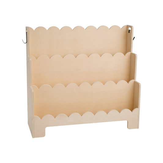 Montessori 3-Tier Scalloped Kids Bookshelf