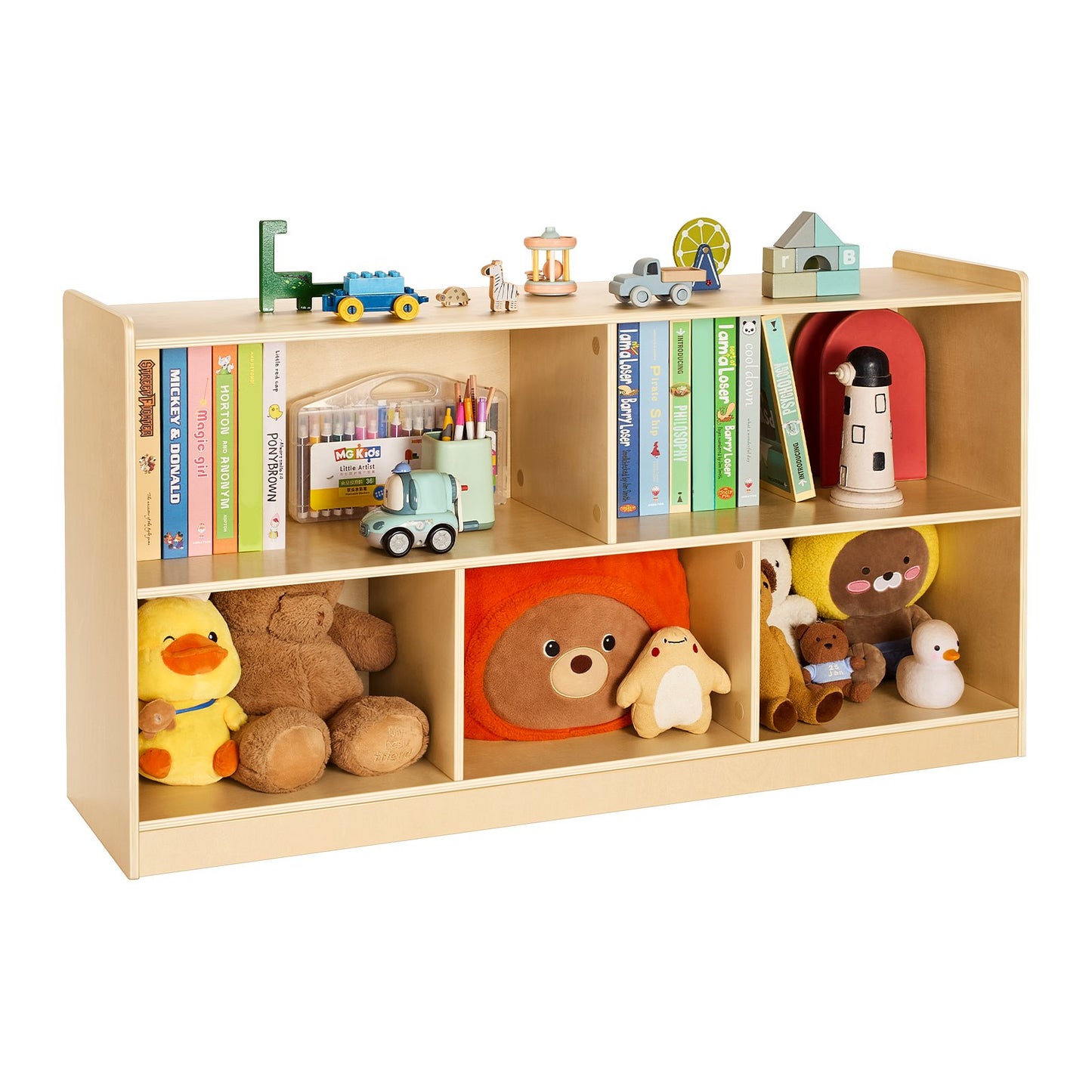 Montessori Kids Bookshelf 5-Section Storage