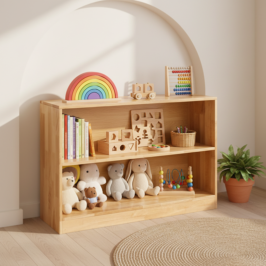 Montessori-Inspired 2-Tier Bookshelf & Storage Unit