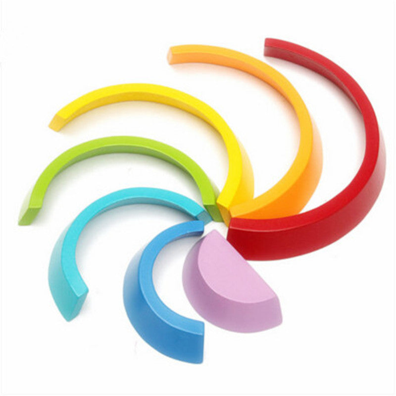 Rainbow Wooden Building Blocks