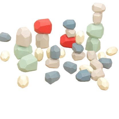 Wooden Stone Stacking Blocks