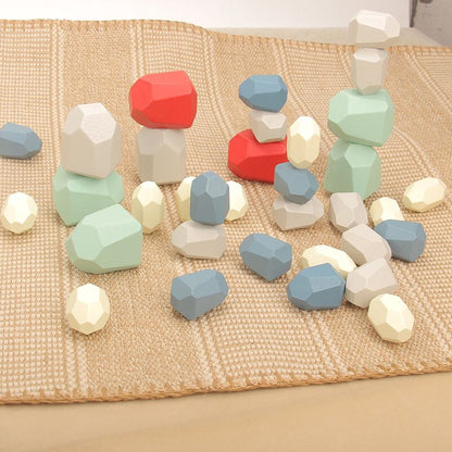 Wooden Stone Stacking Blocks