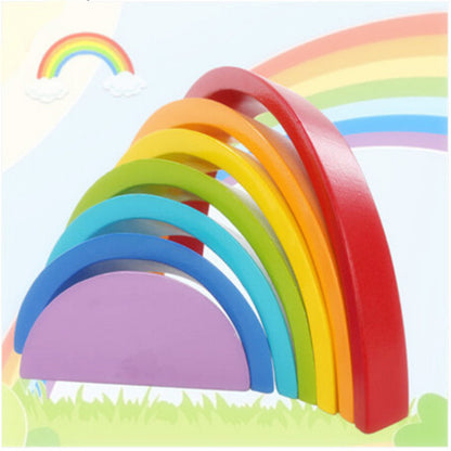 Rainbow Wooden Building Blocks