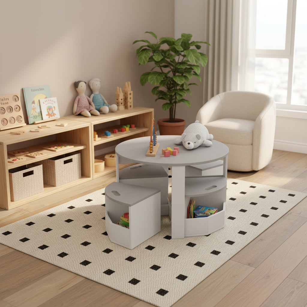 Table and Chair Set with Storage
