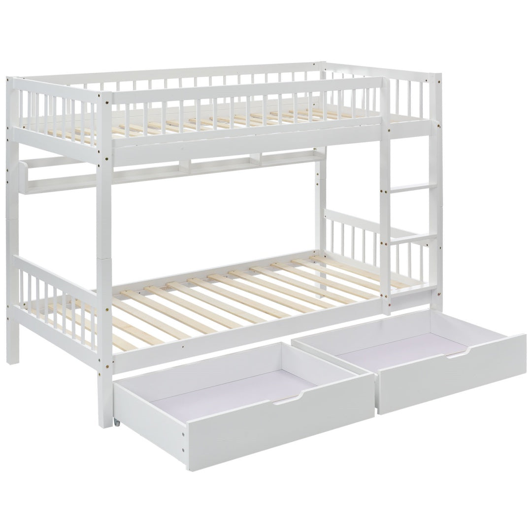 Kids Bunk Bed with Storage Drawers