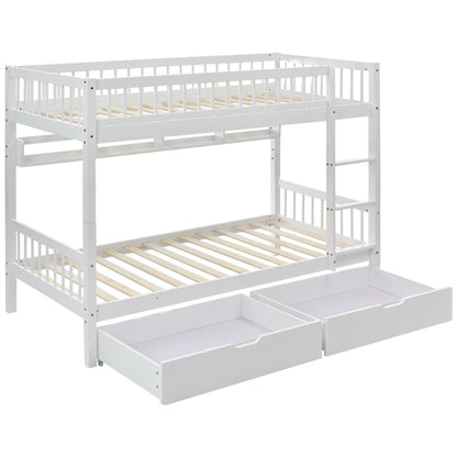 Kids Bunk Bed with Storage Drawers