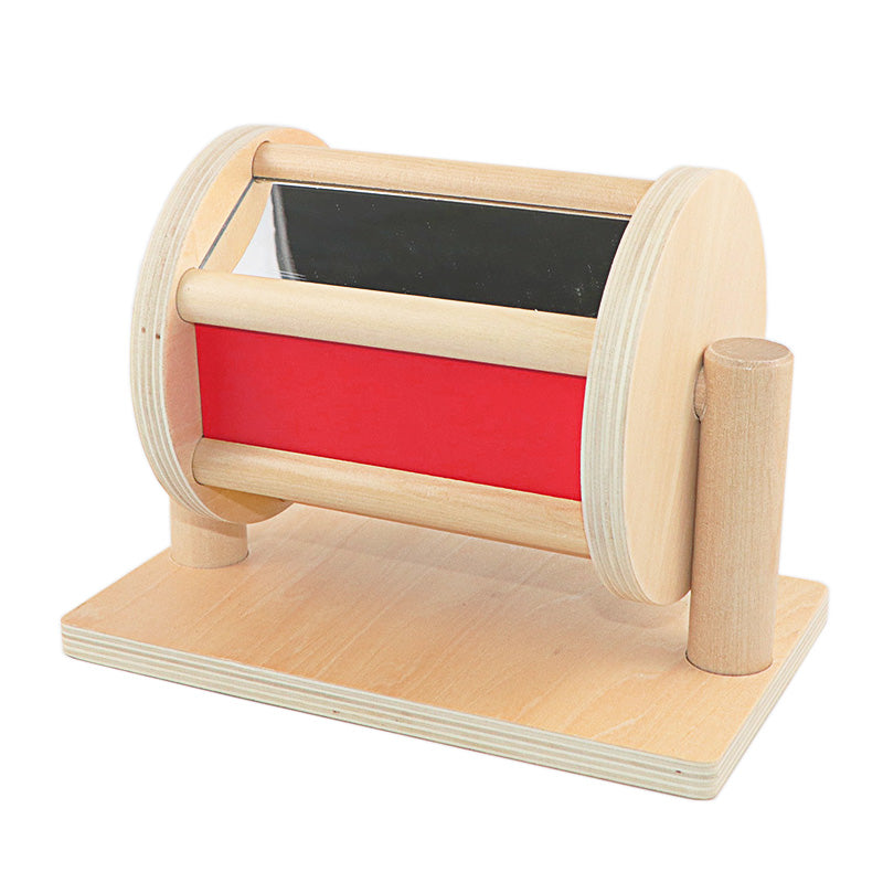 Mirror Wooden Textile Drum Montessori Toy