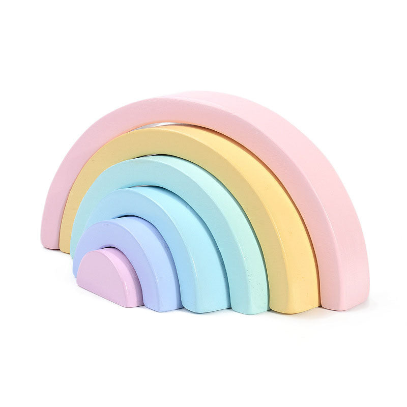 Rainbow Wooden Building Blocks