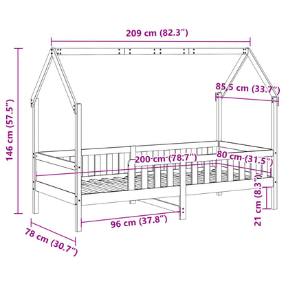 Wooden House Floor Bed